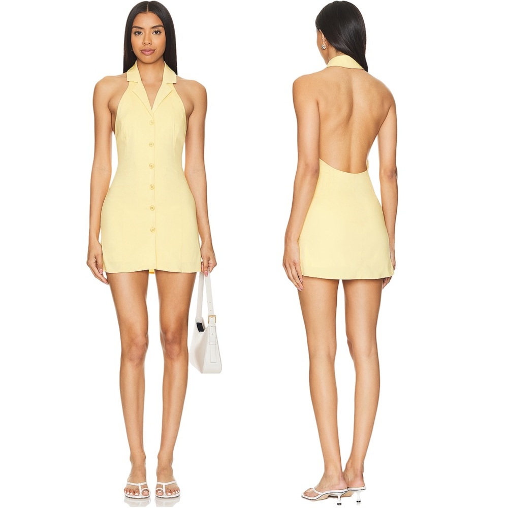 Yellow Halter Mini Dress